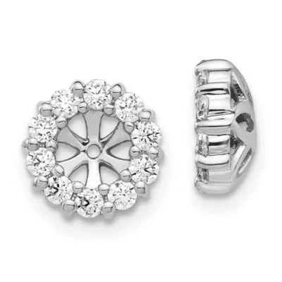 Pre-owned Jewelry 14k White Gold Diamond Earring Jackets In Silver