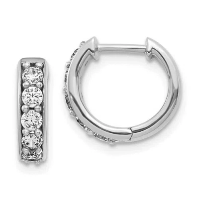 Pre-owned Jewelry 14k White Gold Diamond Hoop Earrings