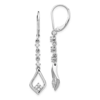 Pre-owned Jewelry 14k White Gold Diamond Leverback Earrings