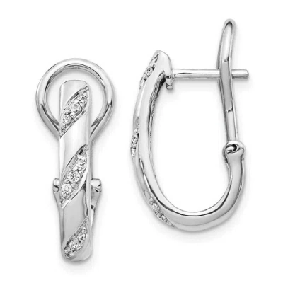 Pre-owned Jewelry 14k White Gold Diamond Omega Back Earrings