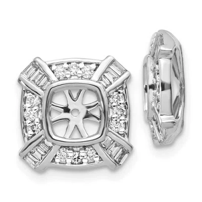 Pre-owned Jewelry 14k White Gold Fancy Diamond Earring Jacket