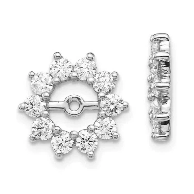Pre-owned Jewelry 14k White Gold Fancy Diamond Earring Jacket Mountings No Stones Included