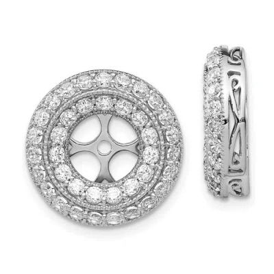 Pre-owned Jewelry 14k White Gold Fancy Diamond Earring Jackets