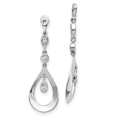 Pre-owned Jewelry 14k White Gold Teardrop Dangle Diamond Earring Jackets