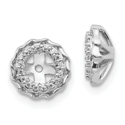 Pre-owned Jewelry 14k White Gold Twisted Edge Diamond Earring Jackets