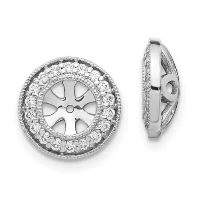 Pre-owned Jewelry 14k White Gold White Diamond Earring Jackets