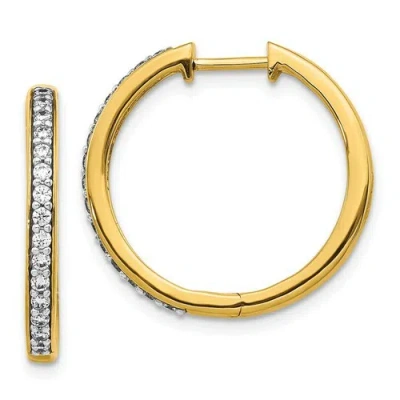 Pre-owned Jewelry 14k Yellow Gold Diamond Hoop Earrings