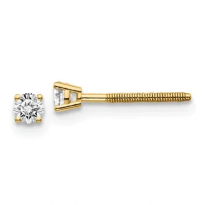 Pre-owned Jewelry 14ky .15ct. Si3 G-i Diamond Stud Thread On/off Post Earrings In White