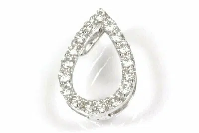 Pre-owned Jewelry By Arsa 0.25 Ctw Natural Diamond Solid 14k White Gold Small Tiny Tear Drop Pendant 13 Mm In G-h
