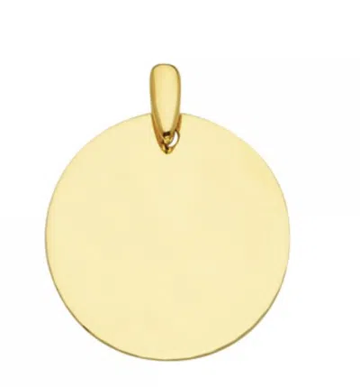 Pre-owned Jewelry By Paula 14k Solid Yellow Gold Circle Disc Engravable Pendant For Necklace 1.5 Gr