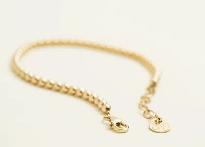 Pre-owned Jewelry By Paula 14k Yellow Solid Real Gold 3 Mm Bead Round Ball Bracelet 7.5" Heavy Stamped