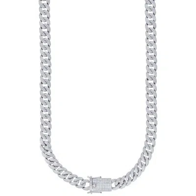 Pre-owned Jewelry Hiphop Mens Cuban Choker Lab Diamond 12 Mm Chain White Gold Finish Necklace 18" 30"