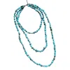 Jewelry Junkie Women's Genuine Triple Strand Necklace In Turquoise In Blue