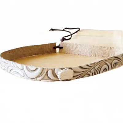 Jewelry Junkie Women's Sandy Floral Embossed Leather With Turquoise Slab Hatband In White In Neutral