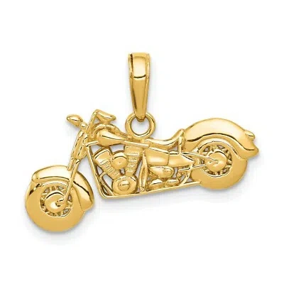 Pre-owned Jewelry Stores Network 14k Yellow Gold Harley Davidson Softail Style Motorcycle Charm Pendant