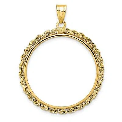 Pre-owned Jewelry Stores Network 14k Yellow Gold Knotted Rope Prong Set Us $10 Indian Coin Bezel