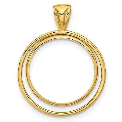 Pre-owned Jewelry Stores Network 1908-1929 Us $5 Indian Half Eagle Prong Set Double Circle Coin Bezel In 14k Gold