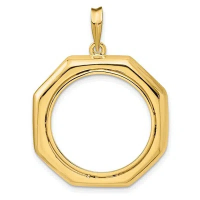 Pre-owned Jewelry Stores Network 1908-1929 Us $5 Indian Half Eagle Prong Set Octagonal Coin Bezel In 14k Gold