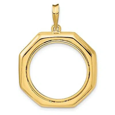 Pre-owned Jewelry Stores Network 1982-now Us $5 Commemorative Prong Set Octagonal Coin Bezel In 14k Gold