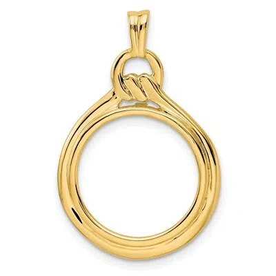 Pre-owned Jewelry Stores Network 1986-now $5 1/10 oz American Eagle Prong Set Loop & Knot Coin Bezel In 14k Gold