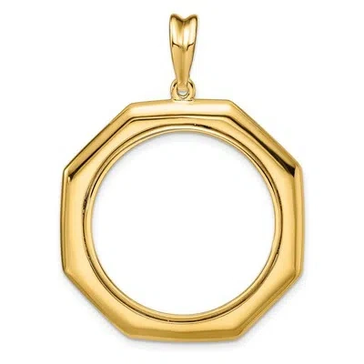 Pre-owned Jewelry Stores Network 2008 $25 1/2 oz American Buffalo Prong Set Octagonal Coin Bezel In 14k Gold