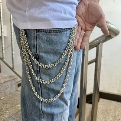 Pre-owned Jewelry Triple Layered Silver Wallet Chain