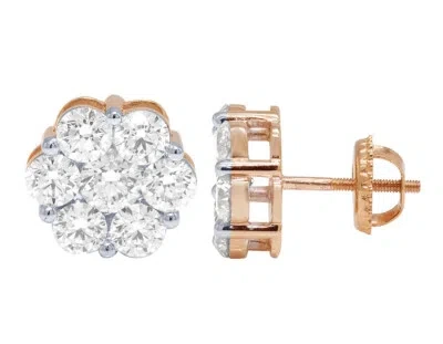 Pre-owned Jewelry Unlimited 10k Gold Egl Certified Vvs Real Diamond Stud Earring 0.3ct 5mm In G-h