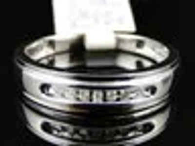 Pre-owned Jewelry Unlimited 10k Mens White Gold Round Diamond 5mm Channel Set Wedding Band Ring 1/12 Ct