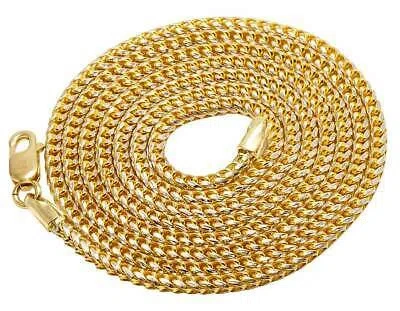 Pre-owned Jewelry Unlimited 10k Yellow Gold Diamond Cut Franco Box Cuban Chain Necklace 2mm 18-30 Inches