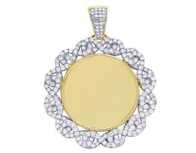 Pre-owned Jewelry Unlimited 10k Yellow Gold Infinity Link 2.16ct Diamond Memory Pendant 2" In G-h