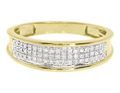 Pre-owned Jewelry Unlimited 10k Yellow Gold Mens 6mm Pave Round Diamond Wedding Fashion Band Ring 0.25 Ct In H-i