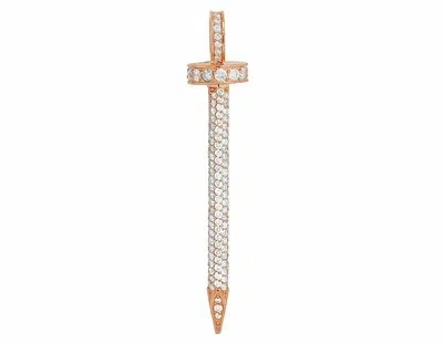 Pre-owned Jewelry Unlimited 14k Rose Gold Nail Real Diamond 2.25" Pendant 2ct