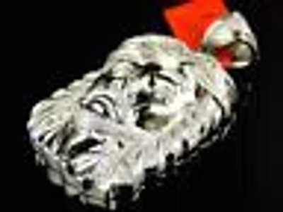Pre-owned Jewelry Unlimited Brand Mens White Gold Plated Jesus Face Pendant Real Diamond Cross 1.5 Ct