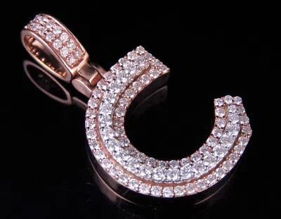 Pre-owned Jewelry Unlimited Custom 3d Letter C Initial Diamond Pendant Charm 10k Two Tone Gold 1.35 Ct 1.5" In G-h
