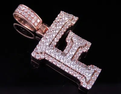 Pre-owned Jewelry Unlimited Custom 3d Letter F Initial Diamond Pendant Charm 10k Two Tone Gold 1.5 Ct 1.5" In G-h