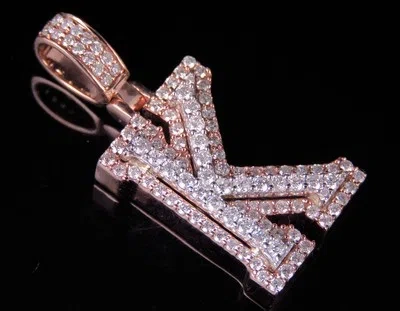 Pre-owned Jewelry Unlimited Custom 3d Letter K Initial Diamond Pendant Charm 10k Two Tone Gold 1.5 Ct 1.5" In G-h