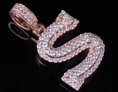 Pre-owned Jewelry Unlimited Custom Letter S Initial 3d Diamond Pendant Charm 10k Two Tone Gold 2 Ct 1.5" In G-h