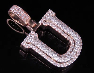 Pre-owned Jewelry Unlimited Custom Letter U Initial Diamond 3d Pendant Inn 10k Two Tone Gold 1 3/4 Ct 1.5" In G-h