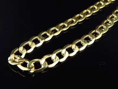 Pre-owned Jewelry Unlimited Flat Hollow Curb Cuban Chain 5 Mm In 10k Yellow Gold