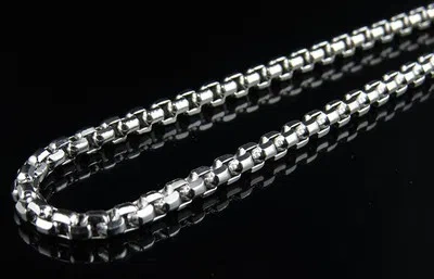 Pre-owned Jewelry Unlimited Men's Genuine 10k White Gold Puffed Rolo Chain Necklace 24-34 Inches 3mm