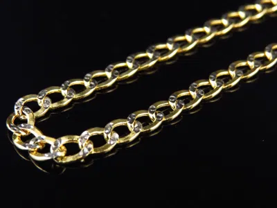 Pre-owned Jewelry Unlimited Men's Ladies Diamond-cut Hollow Curb Cuban Link Chain Real 10k Yellow Gold 3....