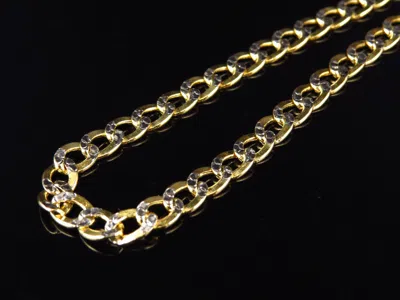 Pre-owned Jewelry Unlimited Men's Ladies Diamond Cut Hollow Curb Cuban Link Chain Real 10k Yellow Gold 4m...