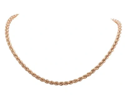 Pre-owned Jewelry Unlimited Men's Ladies Real 10k Rose Gold 4mm Rope Chain Necklace 20-24 Inches