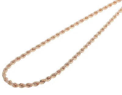 Pre-owned Jewelry Unlimited Mens & Ladies Real 10k Rose Gold Hollow Rope Chain 3mm18-28 Inches