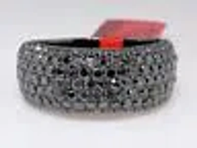 Pre-owned Jewelry Unlimited Mens Black On Black Pvd Diamond Round Cut Pave Wedding Band Ring 3.5 Ct