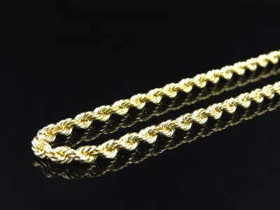 Pre-owned Jewelry Unlimited Mens Or Ladies 10k Yellow Gold 3 Mm Hollow Rope Chain Necklace 16-28 Inches