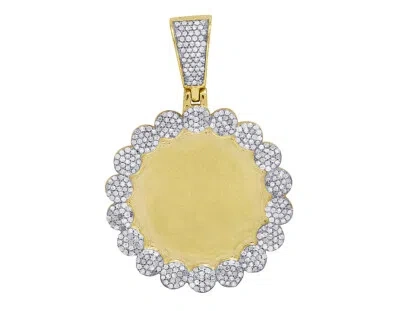 Pre-owned Jewelry Unlimited Real Diamond Cluster Memory Picture Photo Pendant In 10k Yellow Gold 6/7 Ct 1.5" In G-h