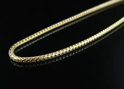 Pre-owned Jewelry Unlimited Solid 10k Yellow Gold 1.5 Mm Diamond Cut Franco Box Chain Necklace 18-30 Inches