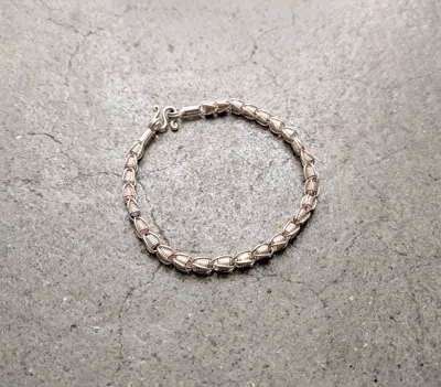 Pre-owned Jewelry X Sterling Silver Bracelet 7.5" Bali Kashi Love Links Chain In Silver