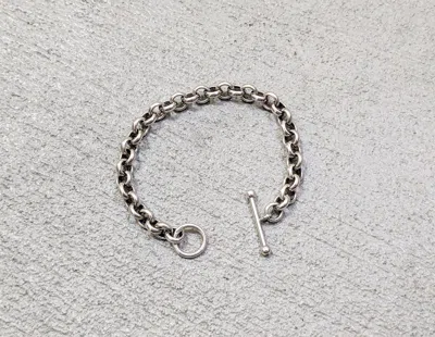Pre-owned Jewelry X Sterling Silver Vintage Sterling Silver Bracelet Round Rolo Link Chain 7.5"